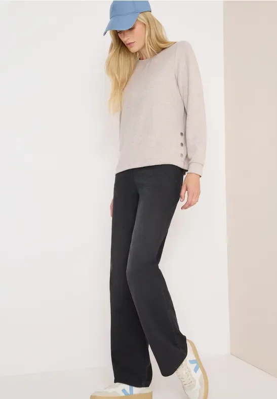 Thumbnail - Cecil Damen Melange Shirt mit Knöpfen in Braun, Gr: M