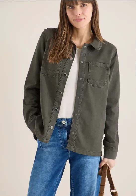 Thumbnail - Cecil Damen Overshirt in Beige, Gr: XXL