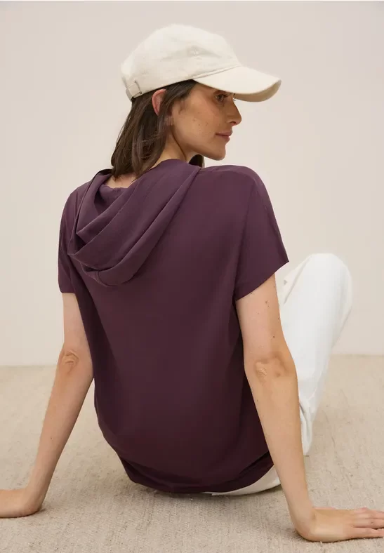 Thumbnail - Cecil Damen Materialmix Kapuzenshirt in Rot, Gr: L