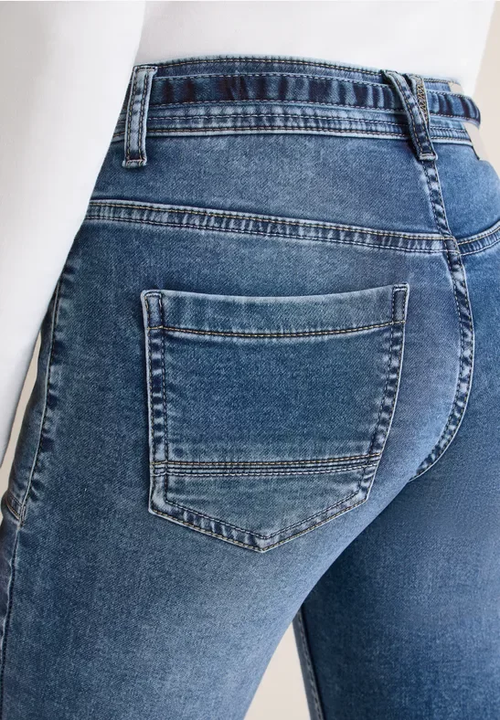 Cecil Damen Slim Leg Jeans in Blau, Gr: 25
