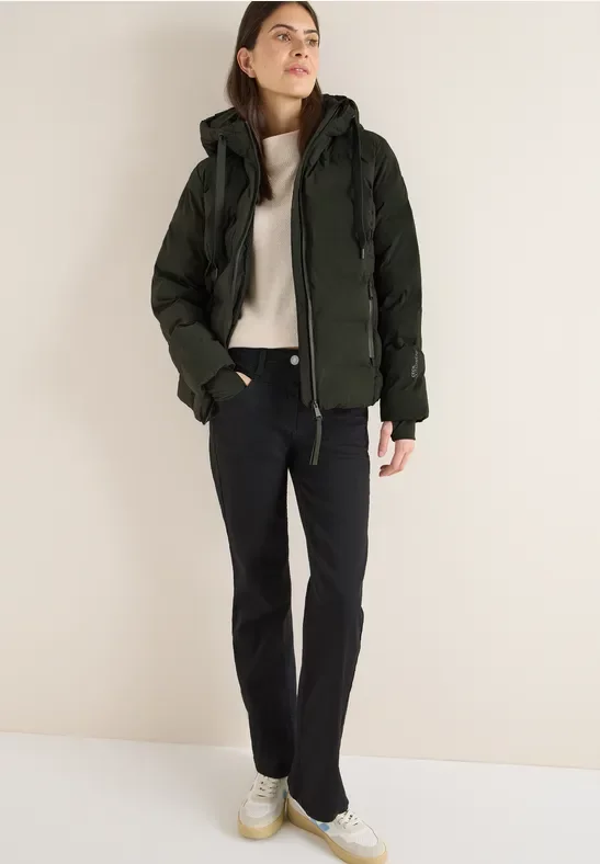 Thumbnail - Cecil Damen Jacke mit moderner Steppung in Grün, Gr: XL