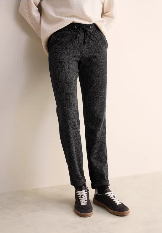 Thumbnail - Cecil Damen Hose in Two-Tone-Optik in Schwarz, Gr: L