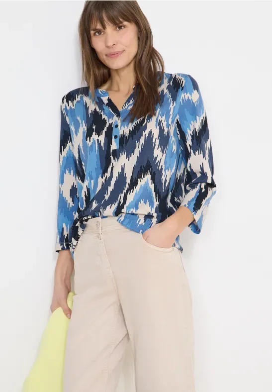 Thumbnail - Cecil Damen Shirt im Tunika-Look in Blau, Gr: XL