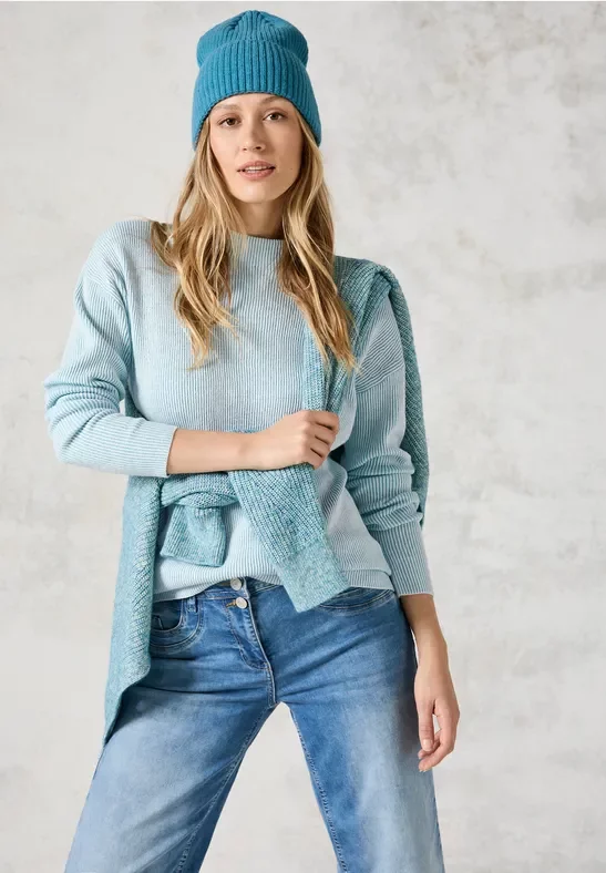 Thumbnail - Cecil Damen Pullover mit Turtleneck in Blau, Gr: XL