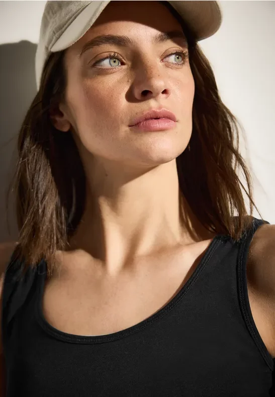 Cecil Damen Basic Top in Schwarz, Gr: L