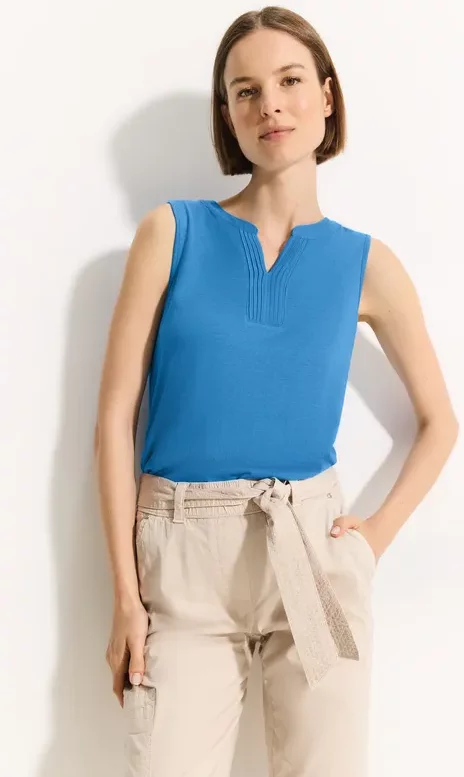 Cecil Damen Top mit Deko Element in Blau, Gr: XXL