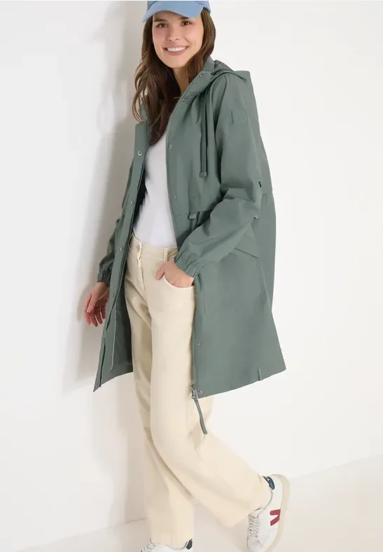 Cecil Damen Mantel mit Stehkragen in Grün, Gr: S