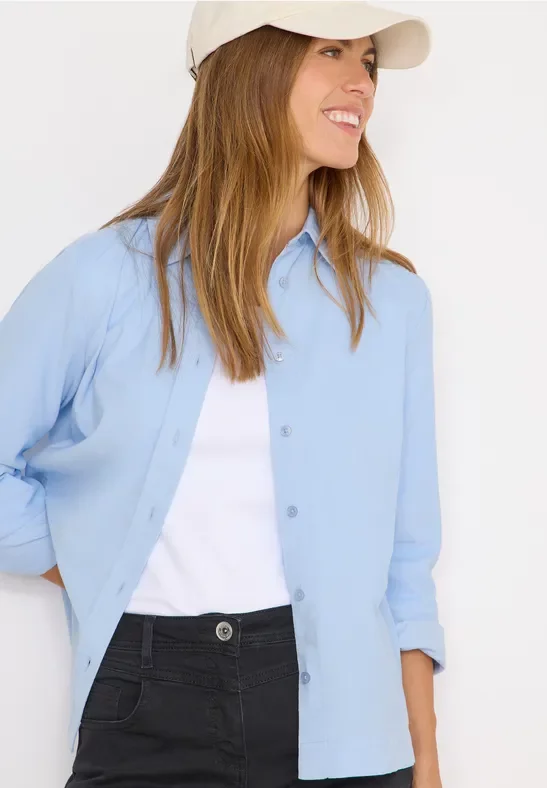 Thumbnail - Cecil Damen Cord Hemdbluse in Blau, Gr: L