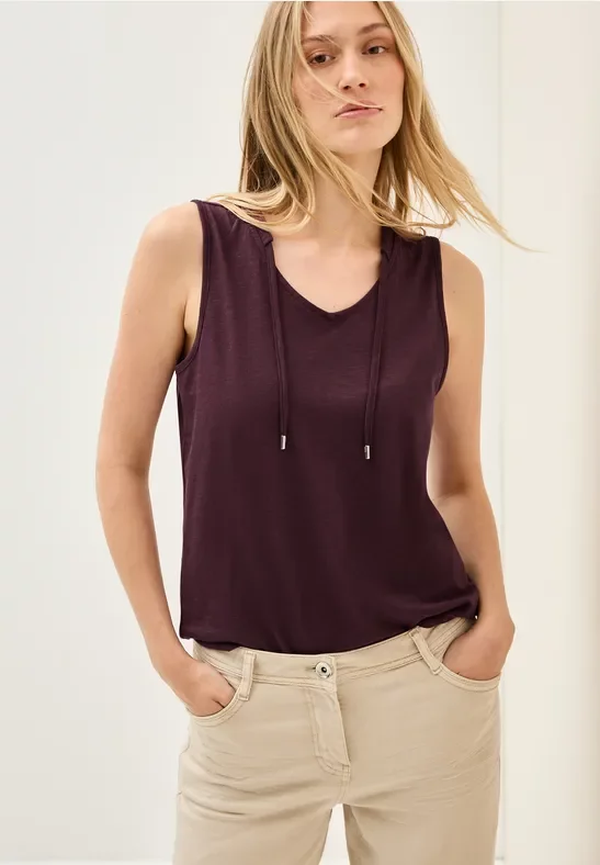 Thumbnail - Cecil Damen V-Neck Top mit Bändern in Rot, Gr: L