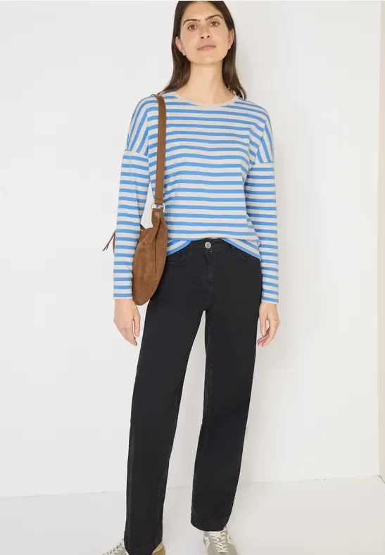 Thumbnail - Cecil Damen Gestreiftes Shirt in Blau, Gr: XL