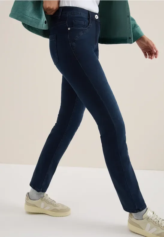 Cecil Damen Straight Leg Jeans in Blau, Gr: 38