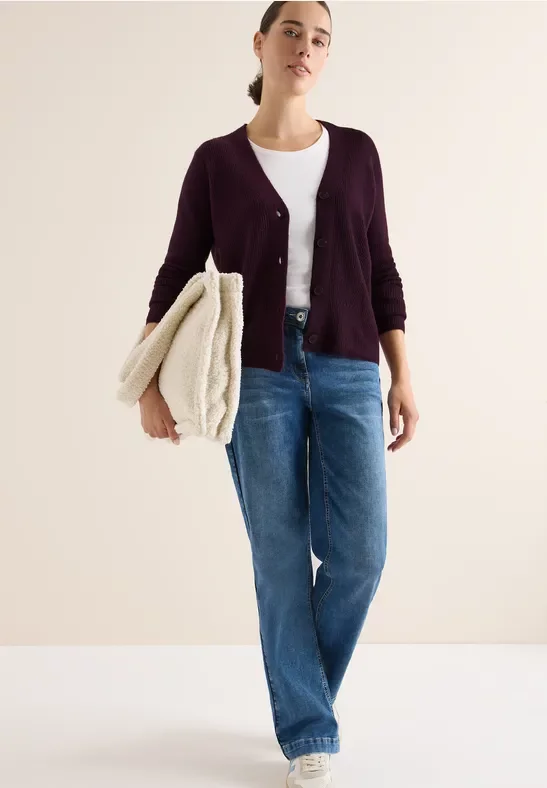 Thumbnail - Cecil Damen Cardigan mit Strukturdetail in Rot, Gr: S