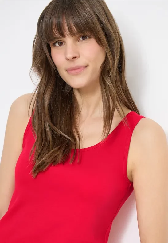 Cecil Damen Basic Top mit Rundhals aus Baumwolle in Rot, Gr: L