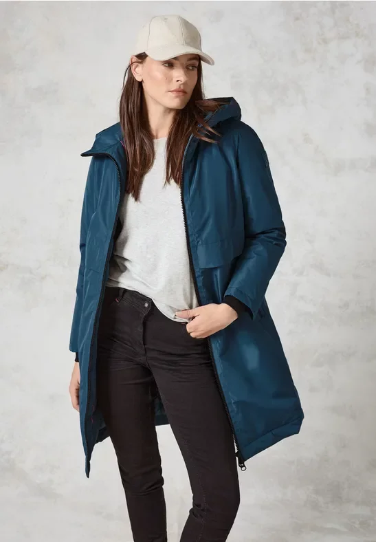 Cecil Damen Gefütterter Trenchcoat in Blau, Gr: XXL