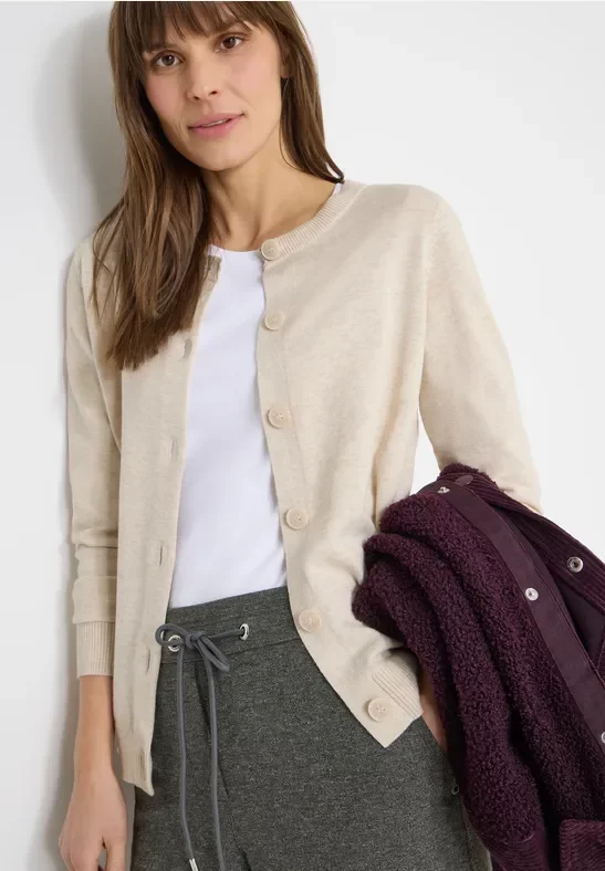 Cecil Damen Basic Cardigan in Beige, Gr: L