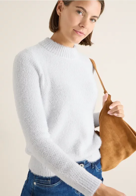 Cecil Damen Jacquard Pullover in Grau, Gr: L