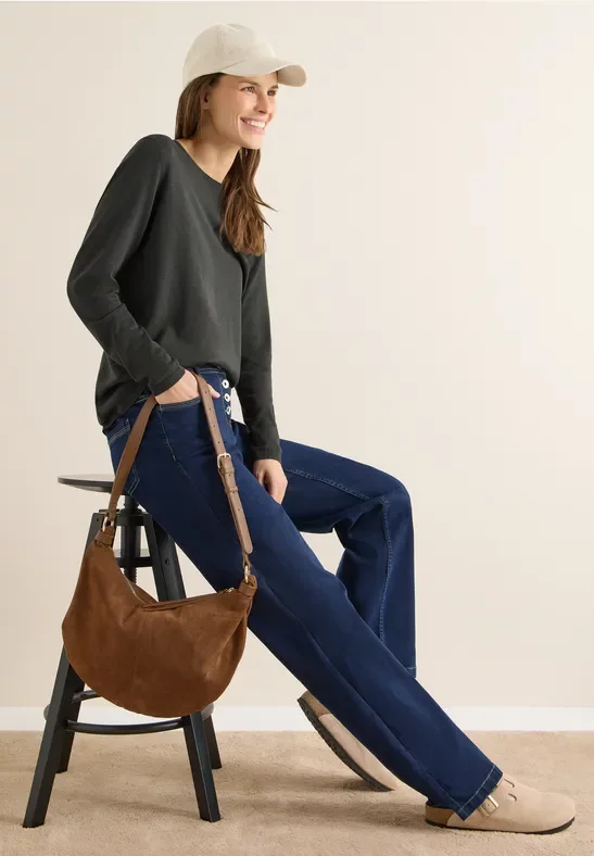 Cecil Damen Basic Pullover in Grün, Gr: L