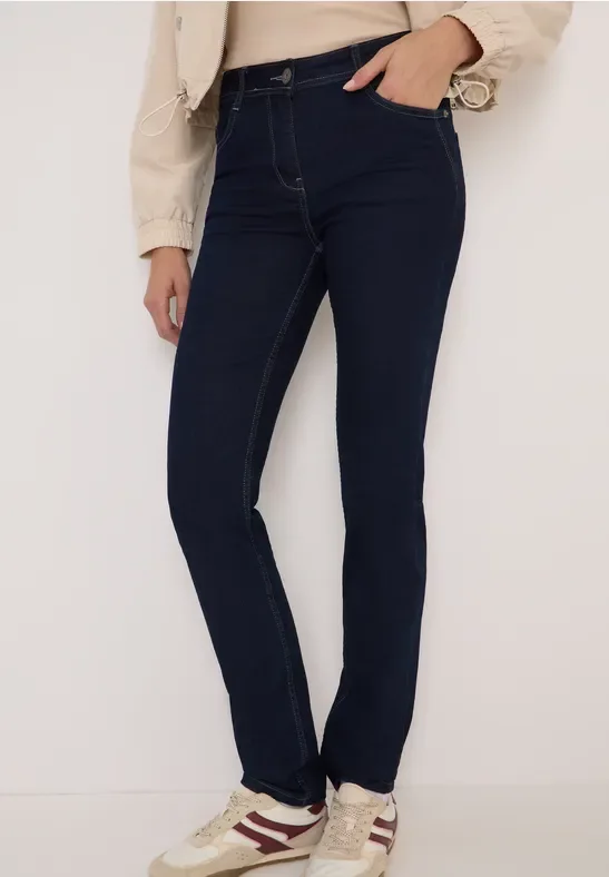 Cecil Damen Straight Leg Jeans in Blau, Gr: 34