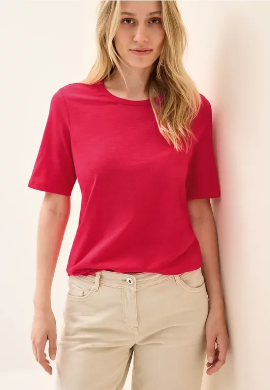 Thumbnail - Cecil Damen Basic T-Shirt in Rot, Gr: XL