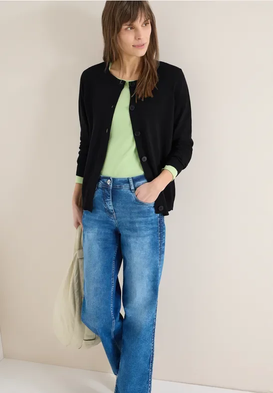Cecil Damen Basic Cardigan in Schwarz, Gr: XXL