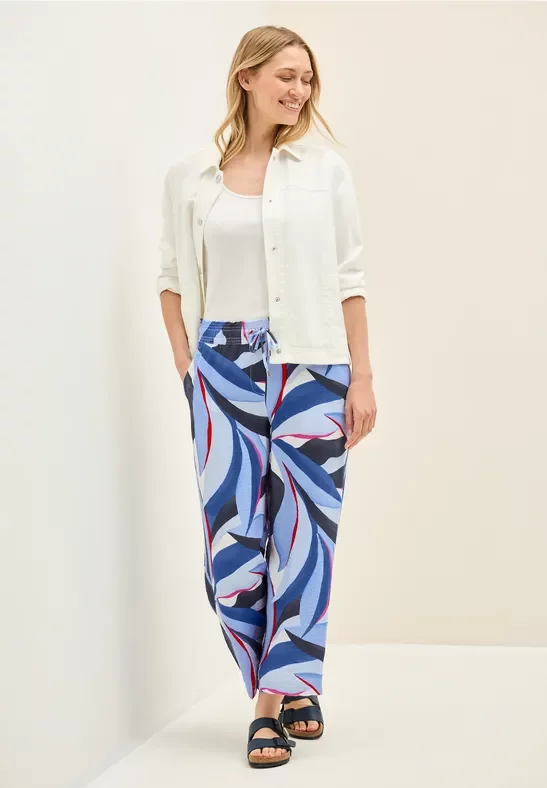 Thumbnail - Cecil Damen 7/8 Twill-Hose mit Struktur in Blau, Gr: L