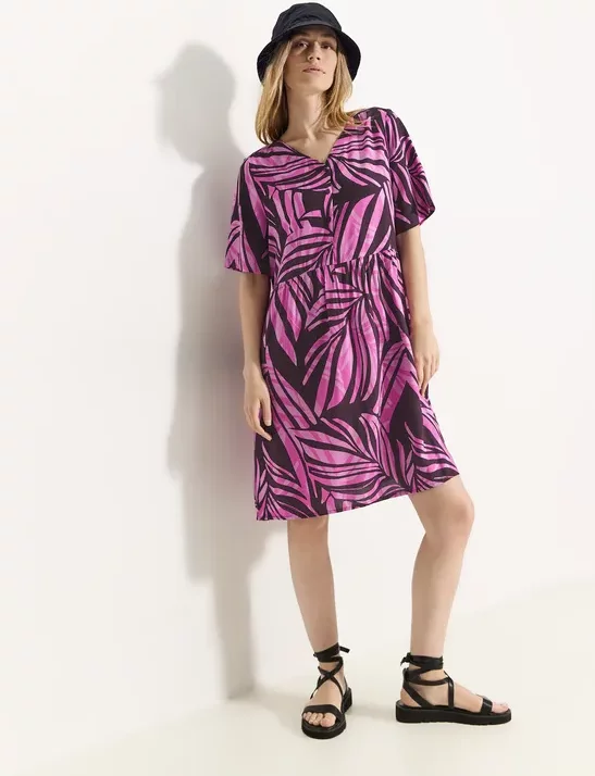 Cecil Damen Sommerkleid mit Print in Rot, Gr: XL