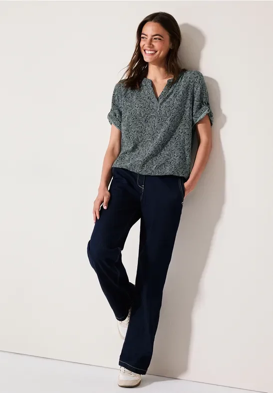 Thumbnail - Cecil Damen Gemusterte Bluse in Grün, Gr: L