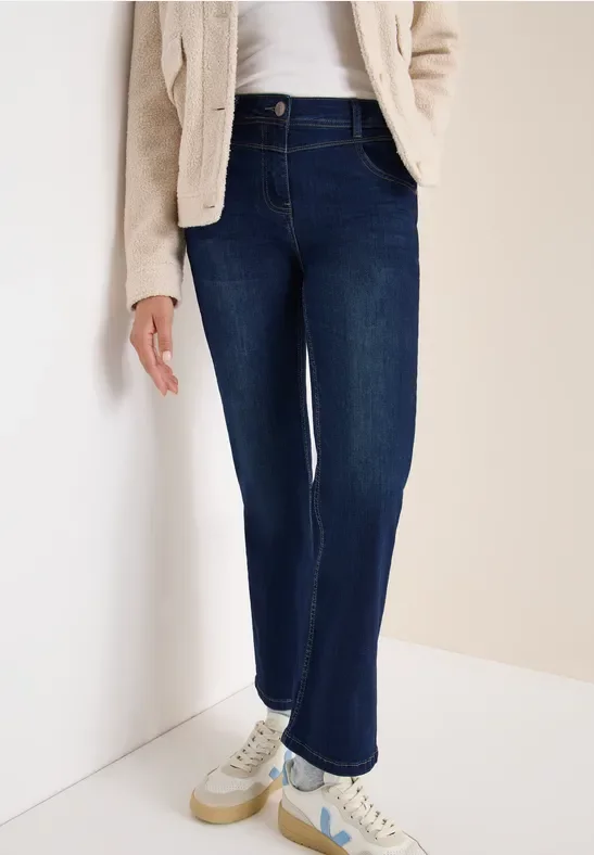 Cecil Damen Bootcut Jeans in Blau, Gr: 32