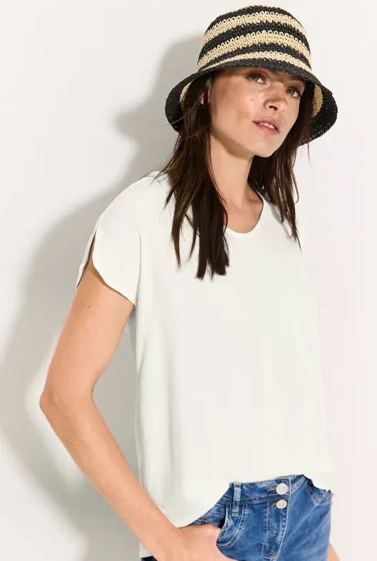 Thumbnail - Cecil Damen Luftige Viskose Bluse in Weiß, Gr: XS