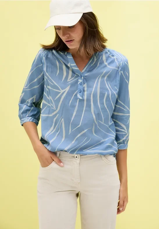 Thumbnail - Cecil Damen Print-Mix Bluse in Blau, Gr: XL