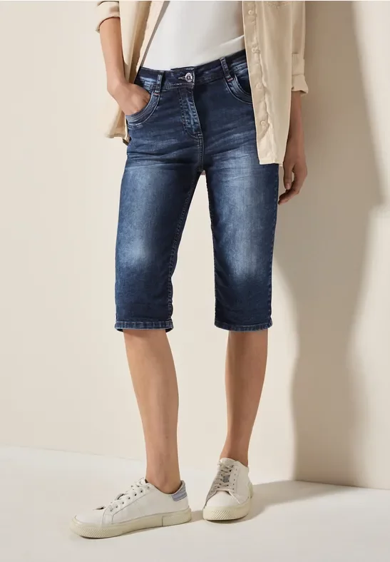 Cecil Damen Jeansshorts in Blau, Gr: 28