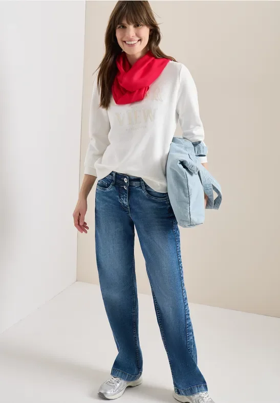 Thumbnail - Cecil Damen Loop Schal in Unifarbe aus Viskose in Rot, Gr: One size