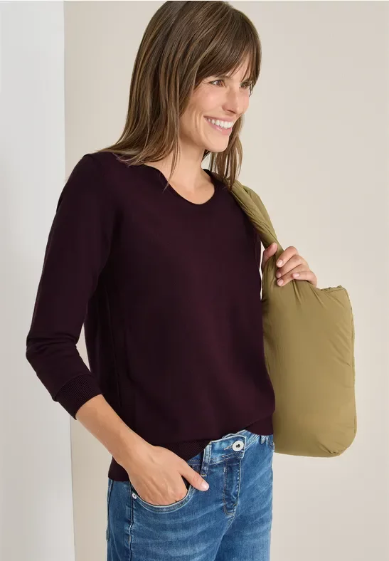 Cecil Damen Kuscheliger Pullover in Rot, Gr: XS