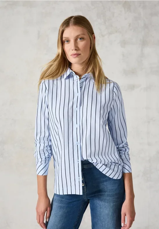 Cecil Damen Gestreifte Bluse in Blau, Gr: XXL