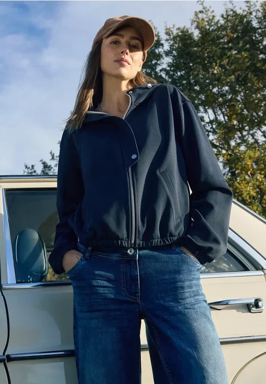 Cecil Damen Moderner Blouson in Blau, Gr: XXL