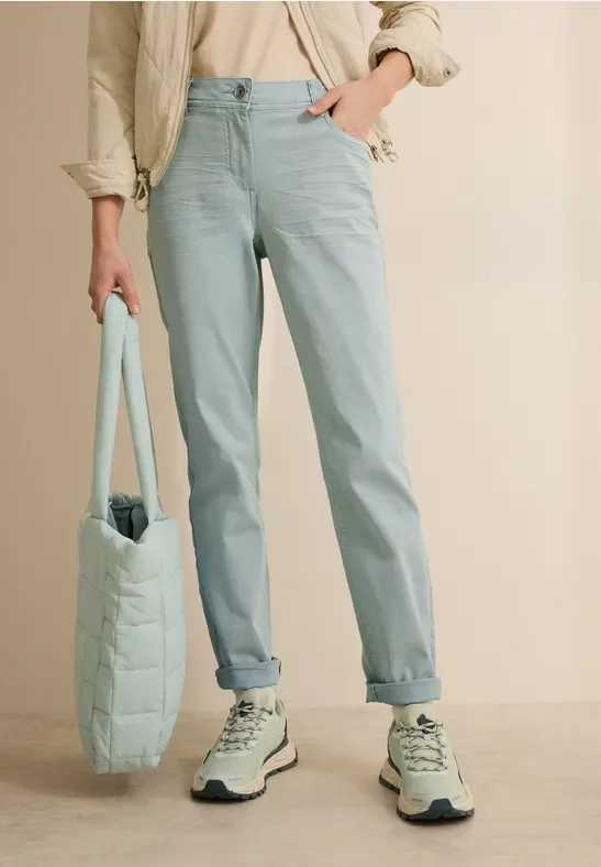 Cecil Damen Jeans im Casual Fit in Grün, Gr: 38