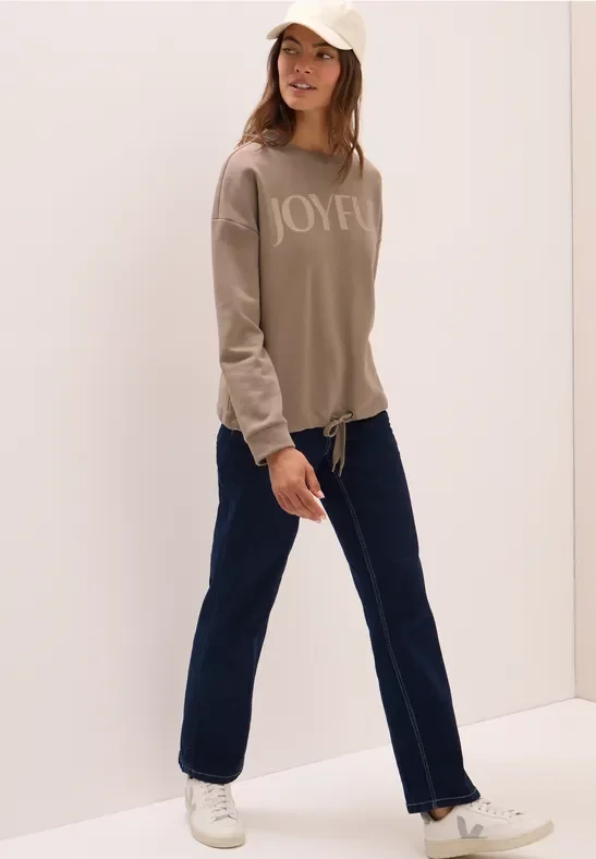 Thumbnail - Cecil Damen Sweatshirt mit Tunnelzug in Braun, Gr: M
