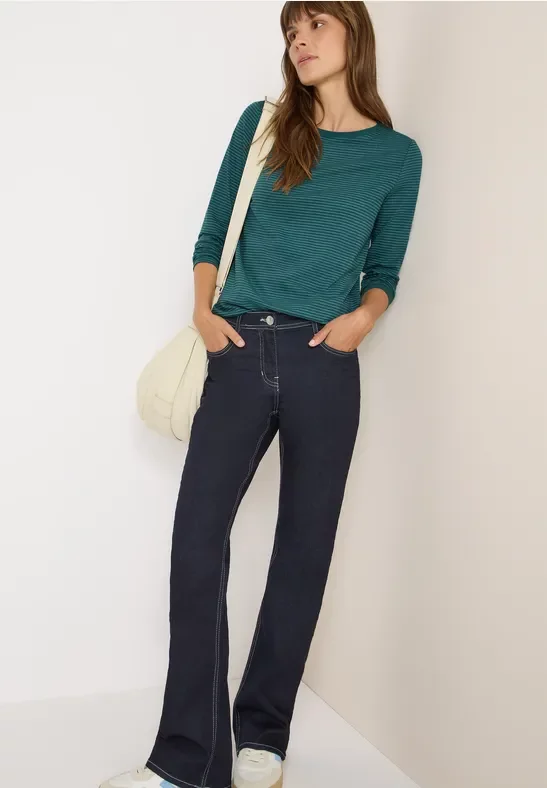 Cecil Damen Shirt mit tonalen Streifen in Grün, Gr: L