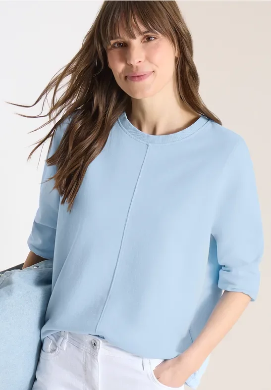 Cecil Damen 3/4- Arm Sweatshirt mit Tunnelzug in Blau, Gr: M