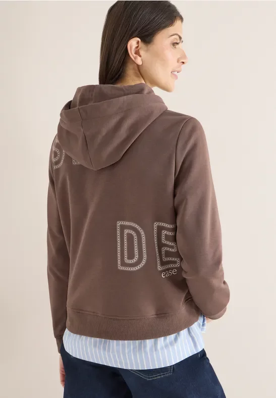 Cecil Damen Hoodie mit Backprint in Beige, Gr: XXL