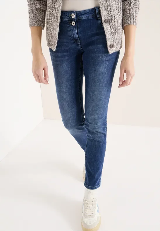 Cecil Damen Jeans im Slim Fit in Blau, Gr: 29