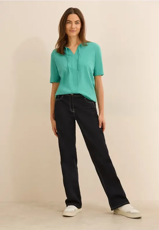 Thumbnail - Cecil Damen T-Shirt im Tunika-Look in Grün, Gr: XL