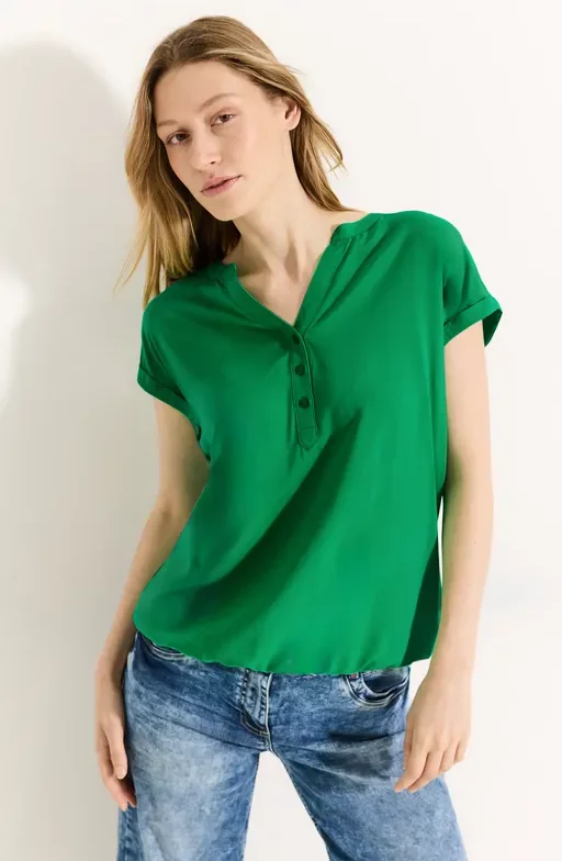 Cecil Damen Viskose Bluse in Grün, Gr: XS