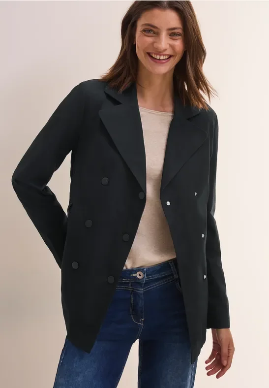 Cecil Damen Kurzer Trenchcoat in Schwarz, Gr: XXL
