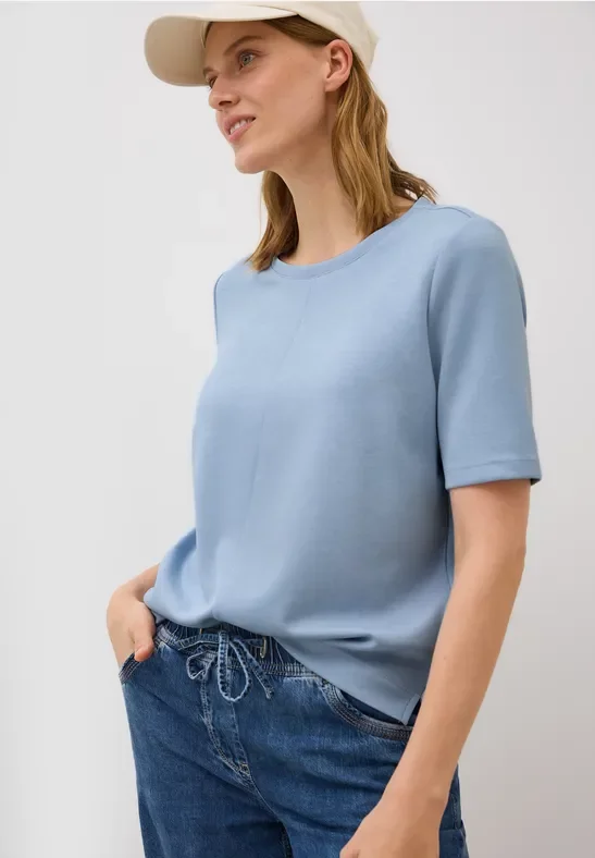 Cecil Damen Kurzarmsweatshirt in Blau, Gr: S
