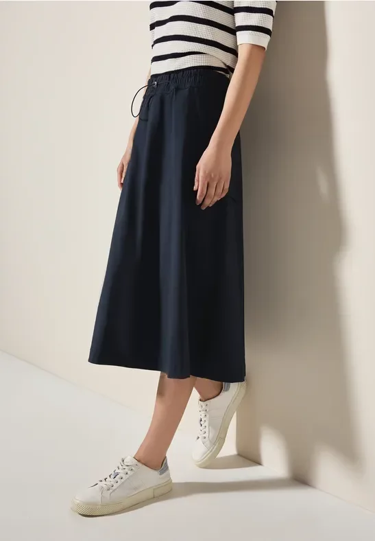 Cecil Damen Leichter Midi-Rock in Blau, Gr: L