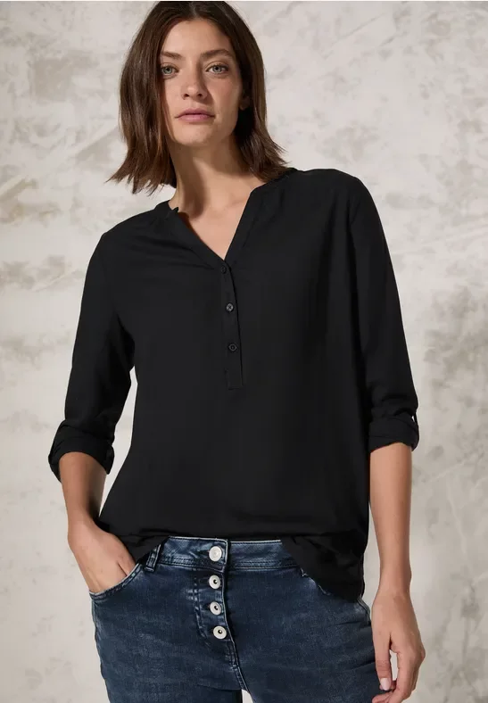 Cecil Damen Lange Bluse in Schwarz, Gr: XS