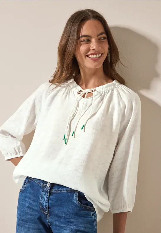 Thumbnail - Cecil Damen Tunika Jacquard Bluse in Weiß, Gr: XXL