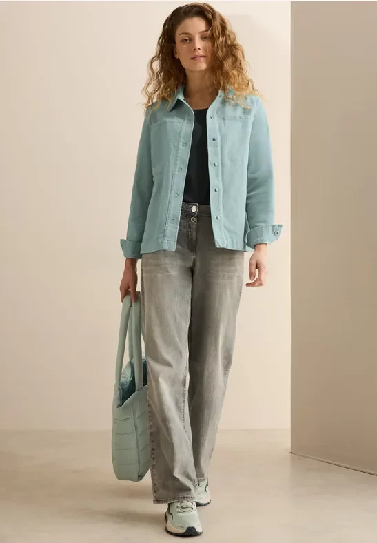 Cecil Damen Cord Overshirt in Grün, Gr: S