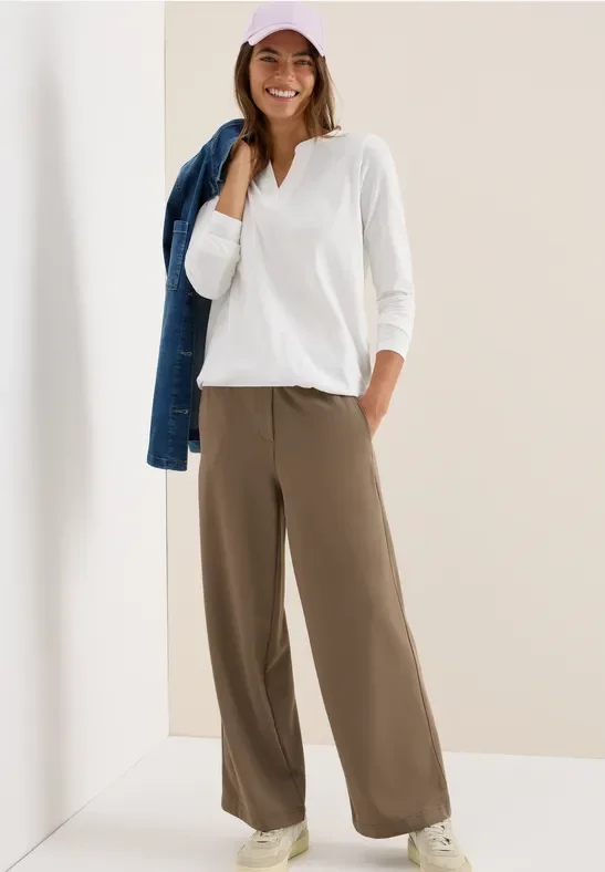 Cecil Damen Shirt im Tunika-Look in Weiß, Gr: XL